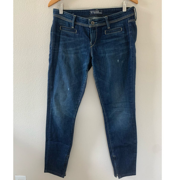 Vintage GUESS 1981 Zip Up Ankle Skinny Jeans - Picture 1 of 7